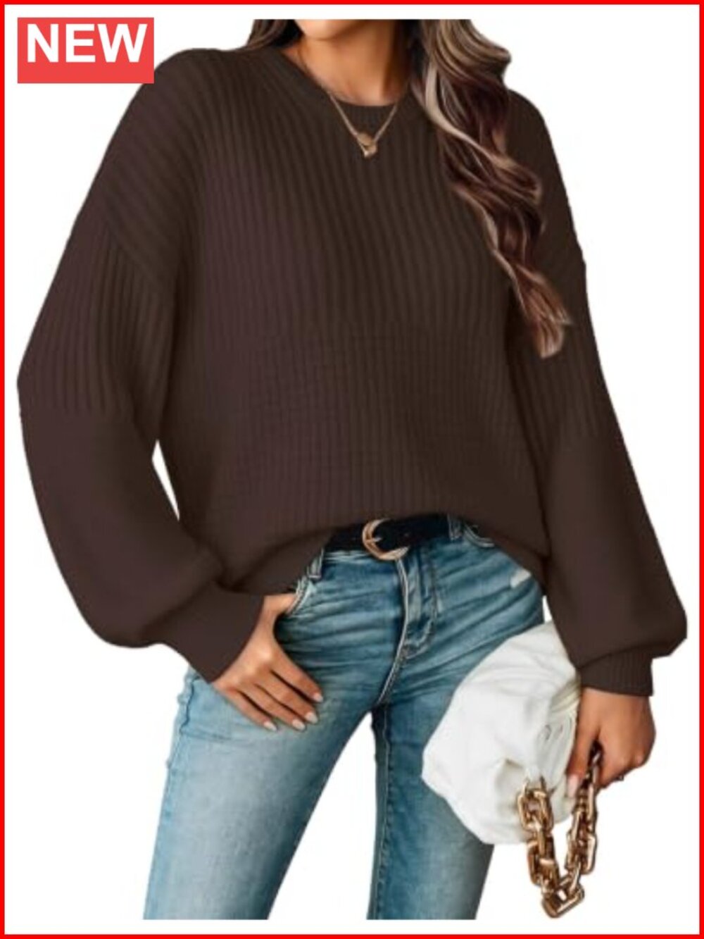 Women's Oversized Lightweight Sweater Batwing Sleeve Pullover Top Crewneck